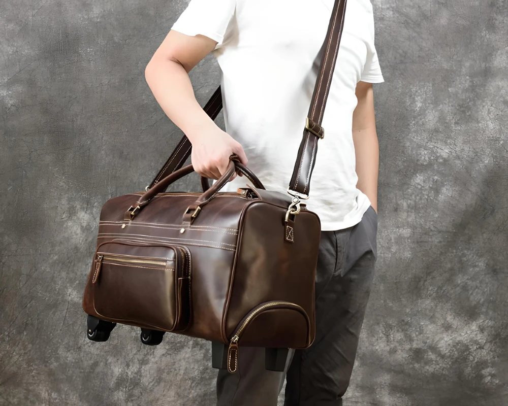 carry on bag leather